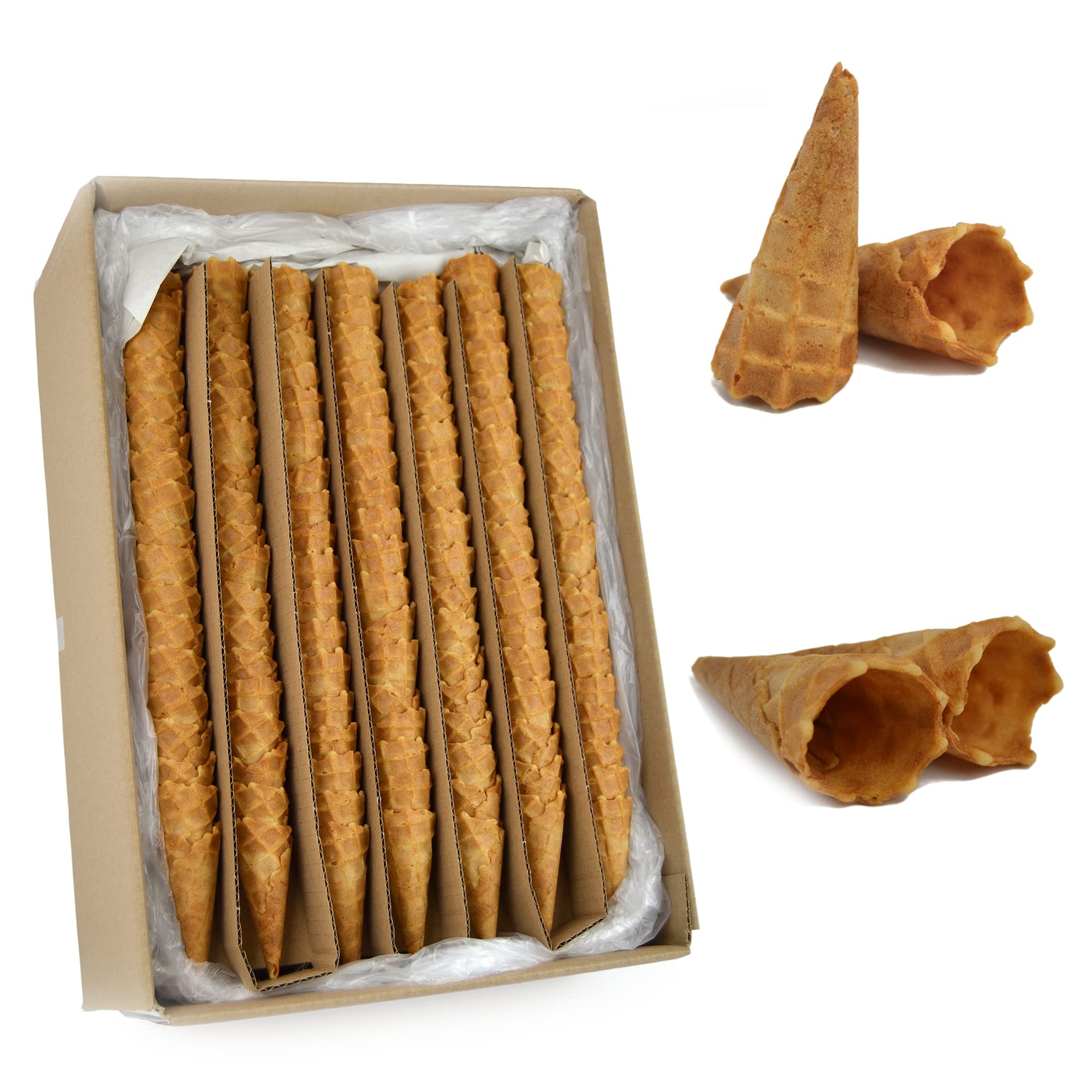 PZ 378 CONI PICCOLI SENZA GLUTINE E SENZA LATTOSIO + PZ 1000 CIALDA TONDA SENZA GLUTINE PER GELATO,YOGURT E SEMIFREDDI CONO BISCOTTO DI CIALDA WAFER
