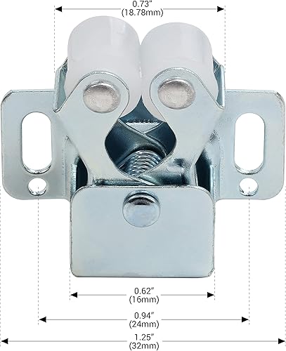 Miniatura 3 de Rok Hardware 1 paquete de cierre de rodillo doble de zinc con clavija para puertas de gabinete, pestillo de gabinete de caravana, gabinetes de