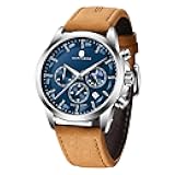 Men's Watches Stainless Steel Chronograph Waterproof Quartz-Business Casual Dress Watch for Men Luminous Date Gold/Silver/Black Design-Easy-to-Read Luxury Dial-Leather Unique Elegant Gift