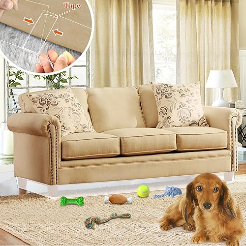Miniatura 9 de Sopicoz Bloqueador transparente para debajo del sofá de 32.8 pies para mascotas, 3 pulgadas de alto invisible debajo del sofá, bloqueador de
