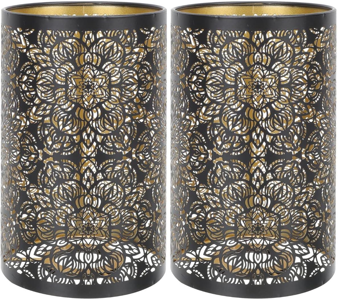 Uonlytech Ceiling Light Fixture 2pcs 2 metal lamp Cover black lamp shade table lamp shades Hollow Carved Lampshade Home Decor