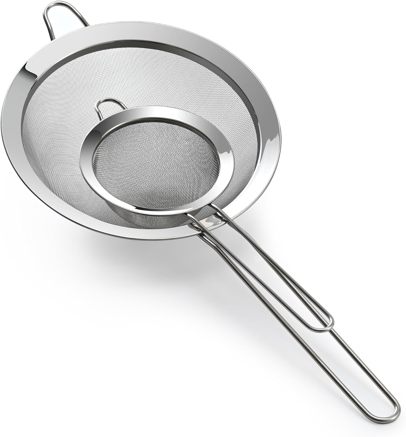 Luckyiren 2-Pack Stainless Steel Fine Mesh Strainer – 3.35 Inch Tea & Coffee Sieve with Handle for Food, Liquid, & Cocktail – Dishwasher Safe