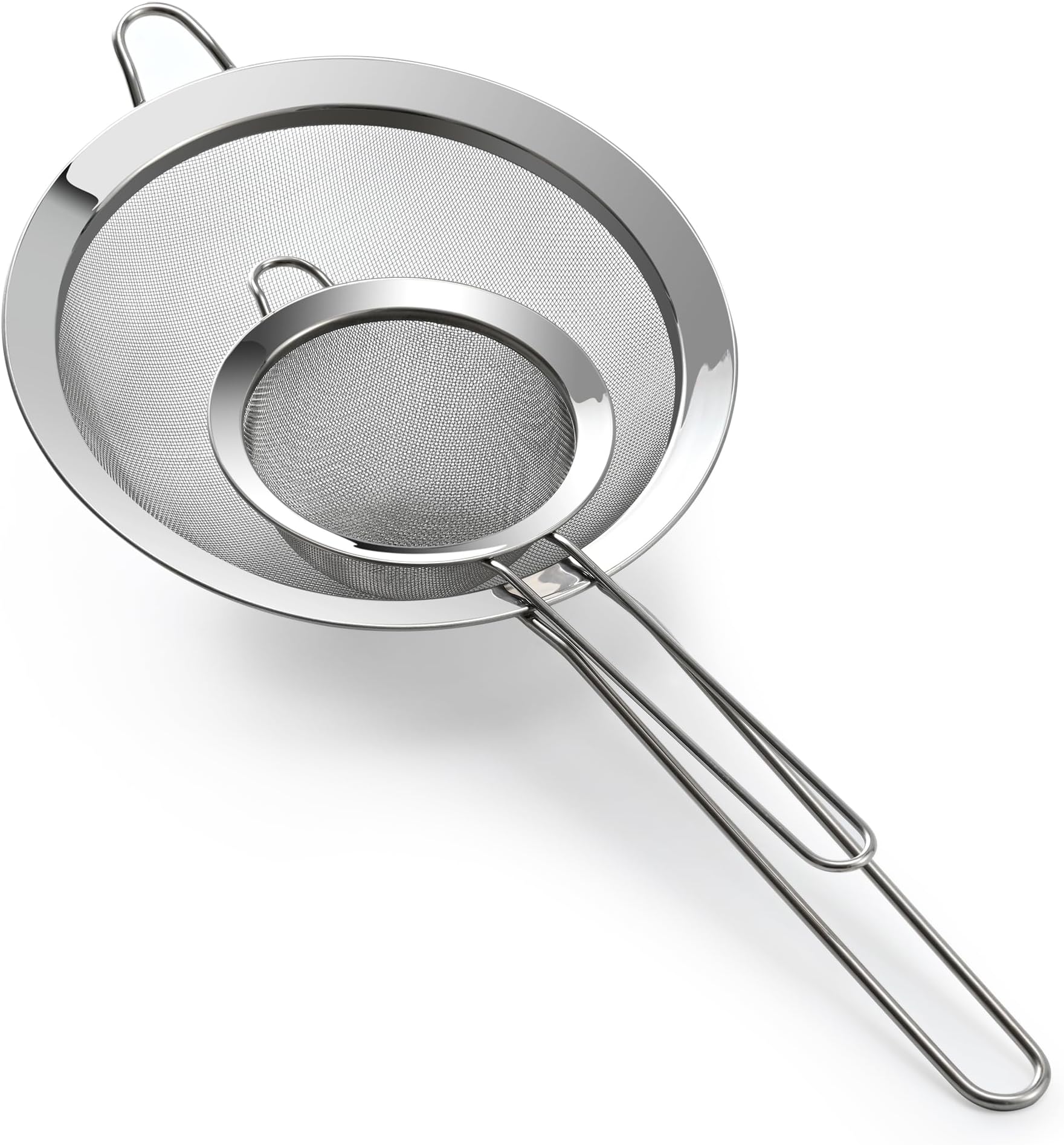 Luckyiren Premium 304 Stainless Steel Fine Mesh Strainer โ Multi-Use Colander, Sieve, and Filter for Rice, Juice, Quinoa, Flour, Baking, Cooking, and Meal Prep โ Durable, Easy-to-Clean Kitchen Tool