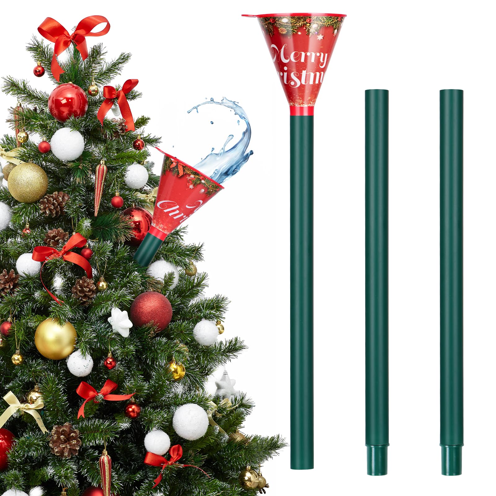 Christmas Tree Watering Funnel with Tube, 39in Long Xmas Plastic Plant Funnel Watering Spout Christmas Tree Watering System Device Deep Root Waterer for Christmas Tree Large Indoor Outdoor Plants