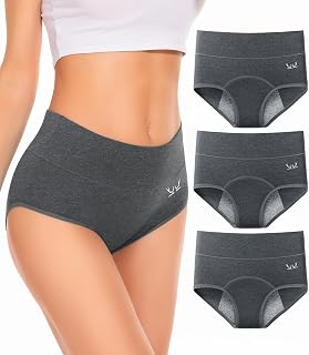 Women's Period Underwear Heavy Flow, High Absorbency Cotton Panties LeakProof Postpartum Menstrual Briefs Women Teens