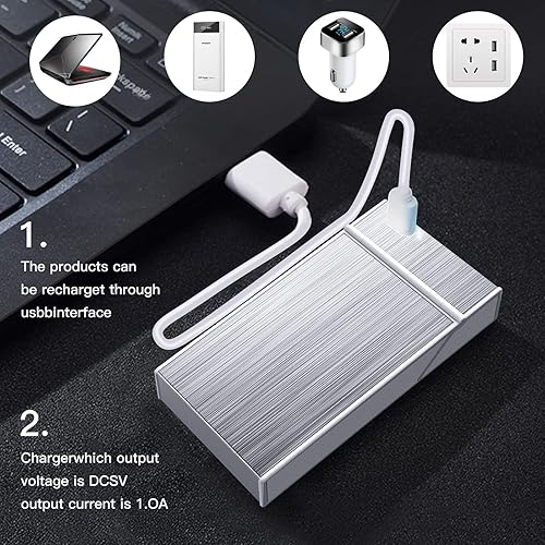 Miniatura 2 de Caja de cigarrillos tamaño King de aluminio para todo el paquete de 20 unidades paquete de 2 unidades color negro de 3346in tamaño King  plata de