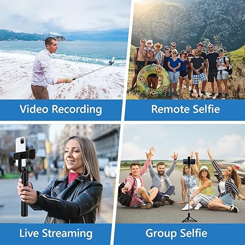Miniatura 2 de Selfie Stick, trípode retráctil de 40 pulgadas para teléfono con control remoto inalámbrico y luz, trípode portátil para selfie stick para