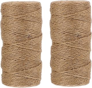DOITOOL Jute Ribbon 2 Rolls Jute Twines Practical Creative Portable DIY Jute Twine Jute Rop String for Home Craft Jute Rope Candles Candle