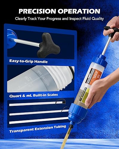 Miniatura 13 de Orion Motor Tech Bomba extractora de aceite, extractor manual de líquido de 6.8 fl oz para transmisión de engranajes de transmisión de aceite y Azul