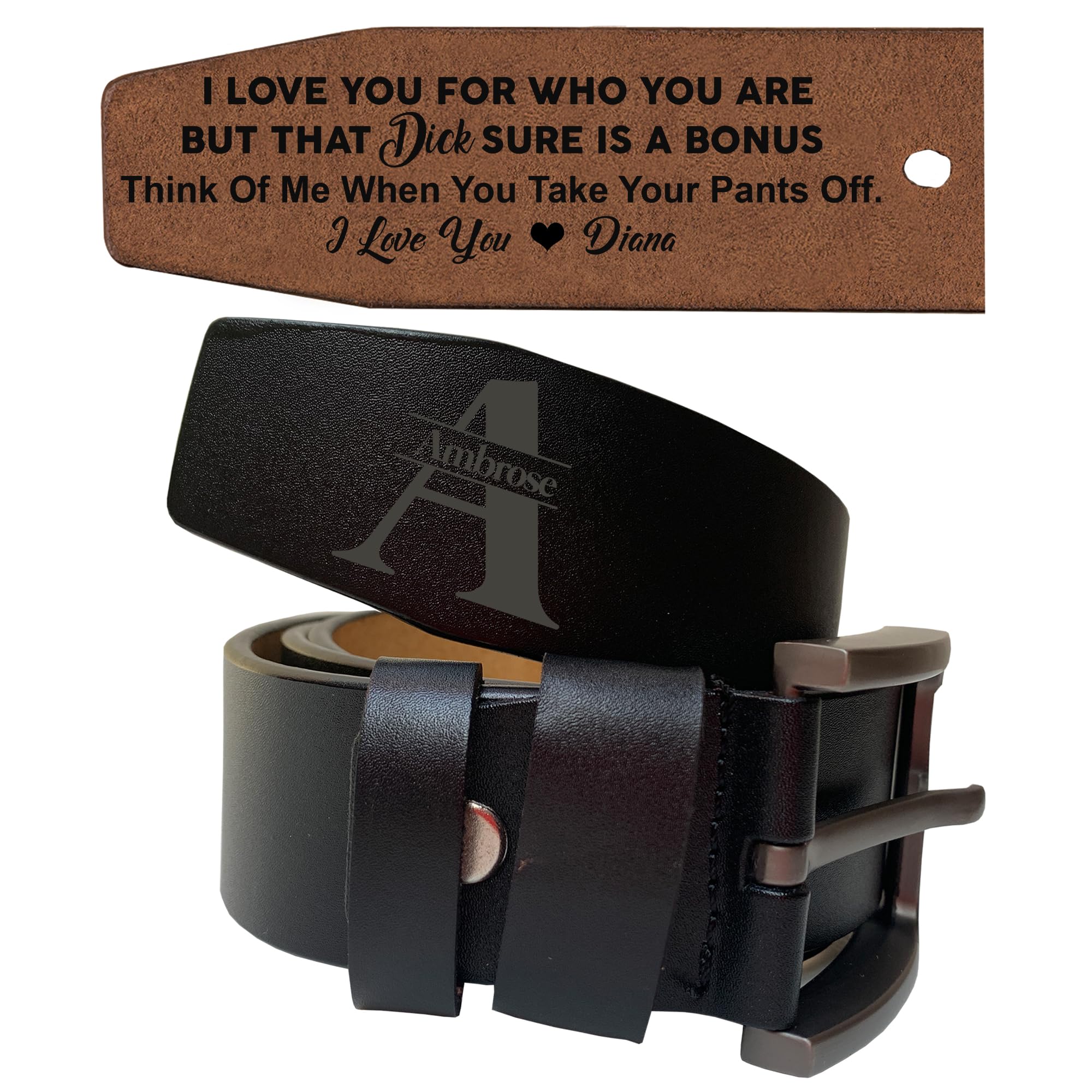 CHARM GLOBAL Personalized Belts For Men, Genuine Leather Belts, Personalized Gifts For Men, LB61 …