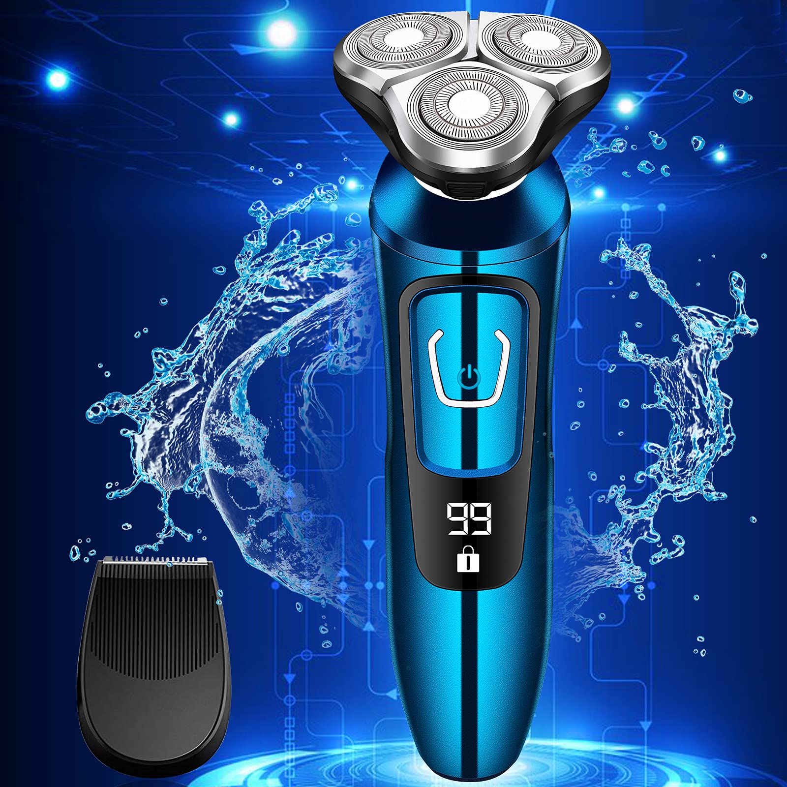 9ukytj65 Viatia Electric Razor for Men, Mens Electric Shavers,65uy6r Dry Wet Waterproof Rotary Facial Shaver, Face Shaver Cordless Travel USB Rechargeable hj56ujh56y54ty