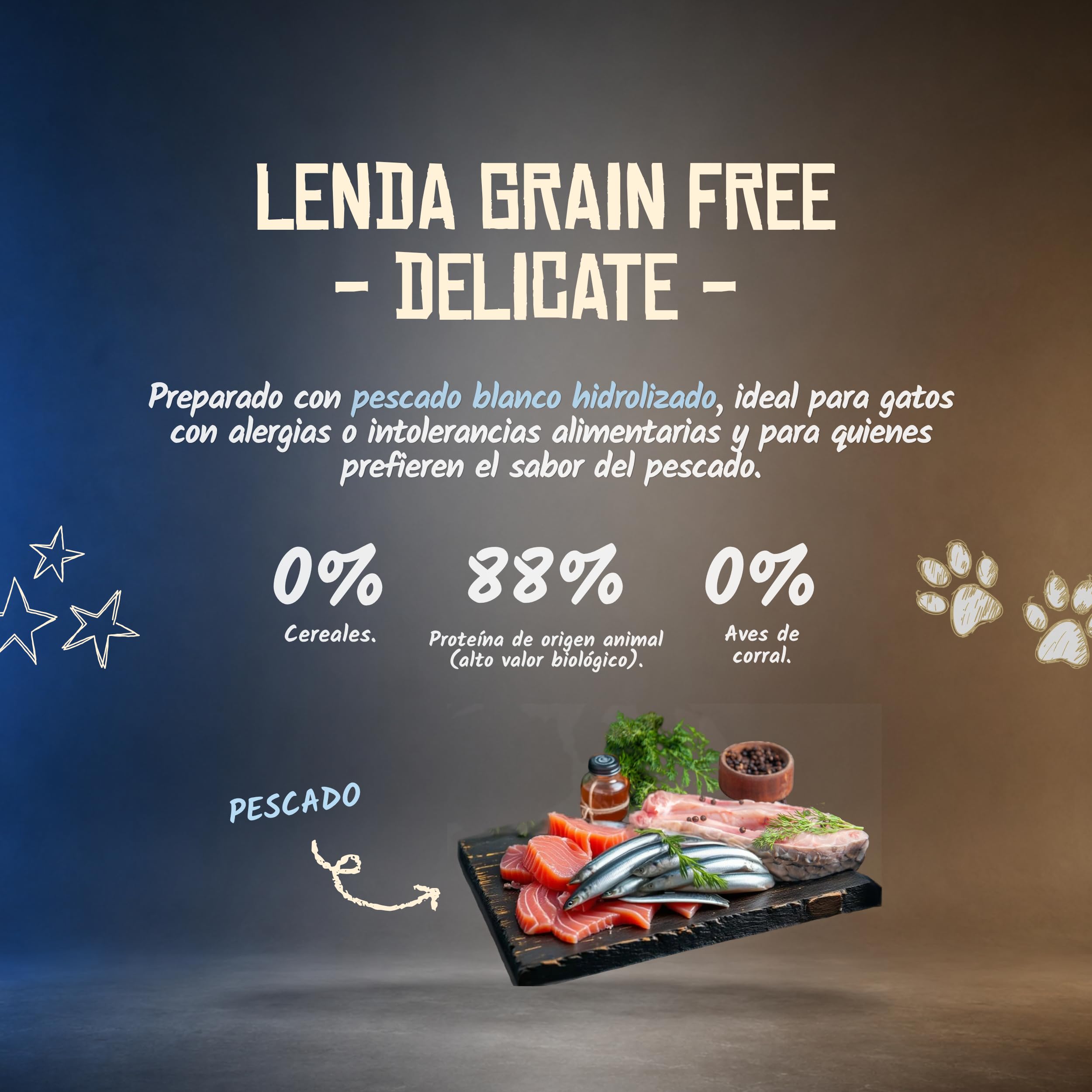 Lenda Grain Free Kot Adult Ryba Delicate 5 kg – Bezzbożowa karma sucha dla dorosłych kotów z rybą – Hipoalergiczna – 1 szt.