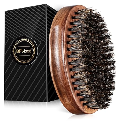 Miniatura 2 de BFWood Cepillo para barba de jabalí y cepillo de acero para el cabello - Reduce el encrespamiento y estimula el cuero cabelludo para todo tipo de