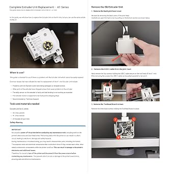 Bamboo Lab A1 Mini, A1 Extruder Unit, Hardened Steel Dual Gear, Filament Cutter & Motor, Complete Tool Head Extruder Assembly Replacement Part, High Pressure Power, Non-Slip for Tough
