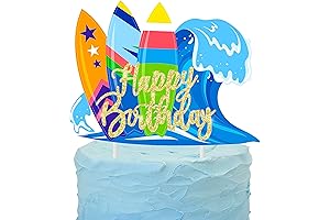 Surfing Cake Topper: Aloha Vibes for Your Hawaiian Festivities