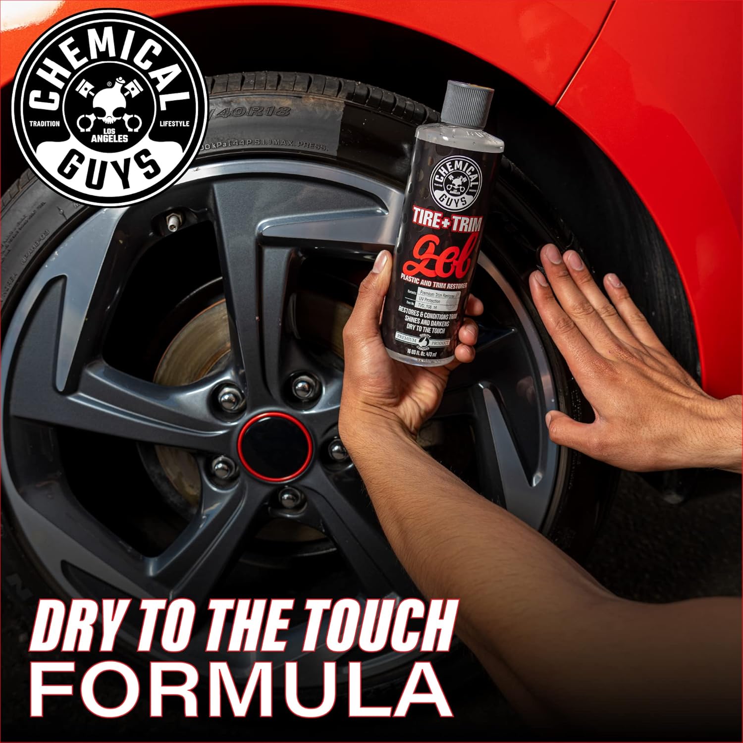 Chemical Guys Tire And Trim Gel For Plastic And Rubber, Restores Faded Tires, Trim, And Bumpers, Enhances Shine And Protection, Safe For Cars, Trucks, SUVs, Motorcycles, RVs & More, 16 Fl Oz