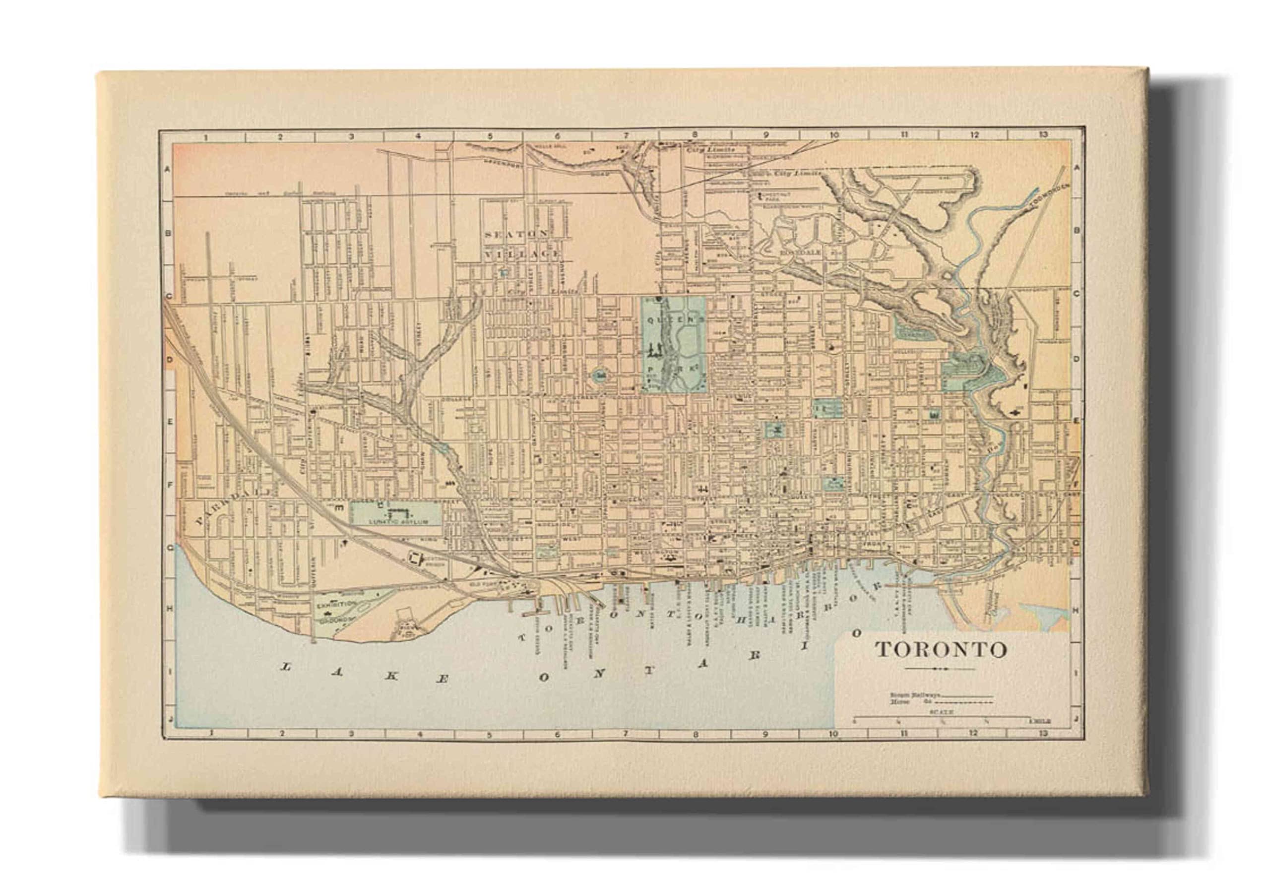 Epic Graffiti 'Map of Toronto' by Wild Apple Portfolio, Canvas Wall Art, 26