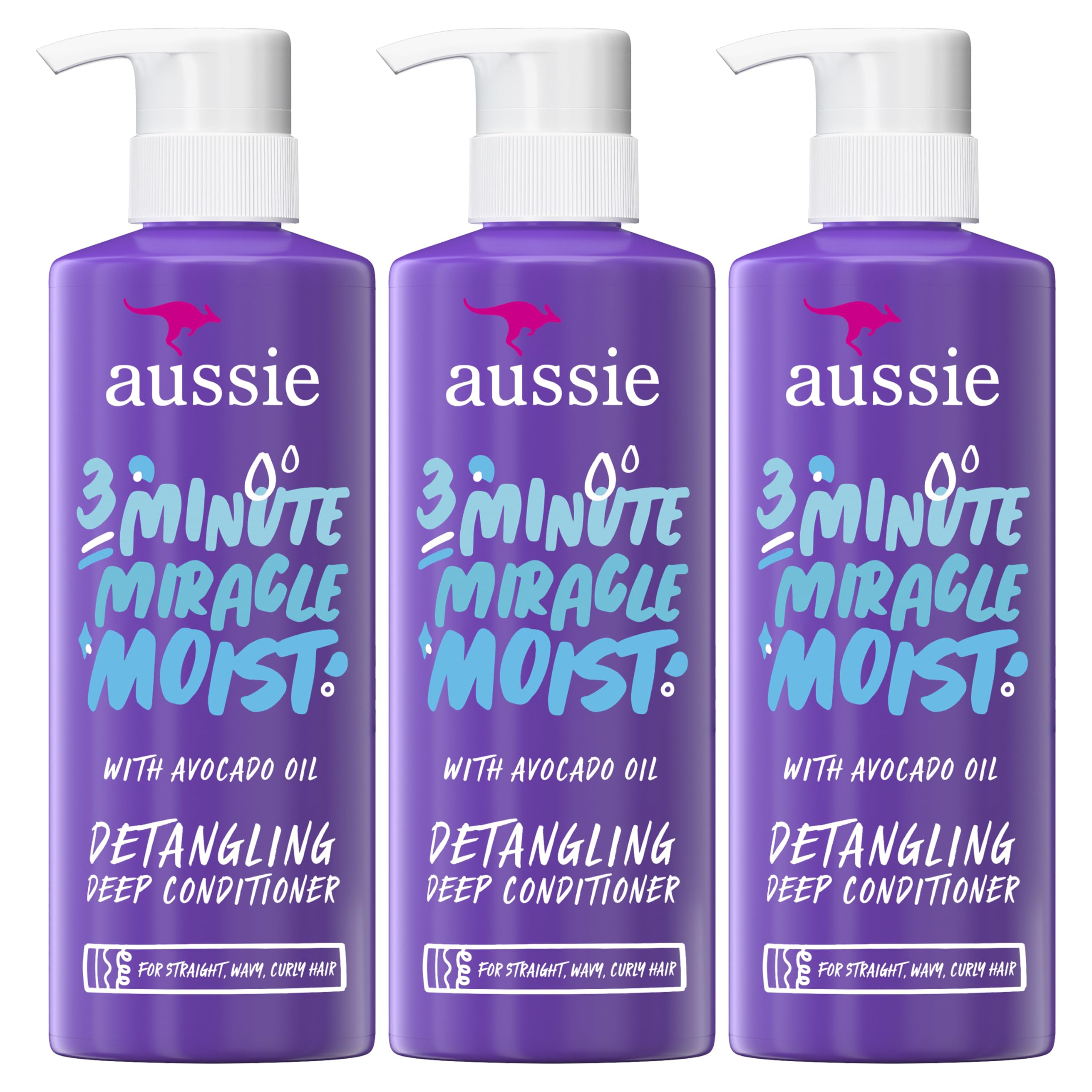 MÖDERE CONDITIONER 350mL×3 Aussie 3 Minute Miracle Moist Detangling Deep Conditioner