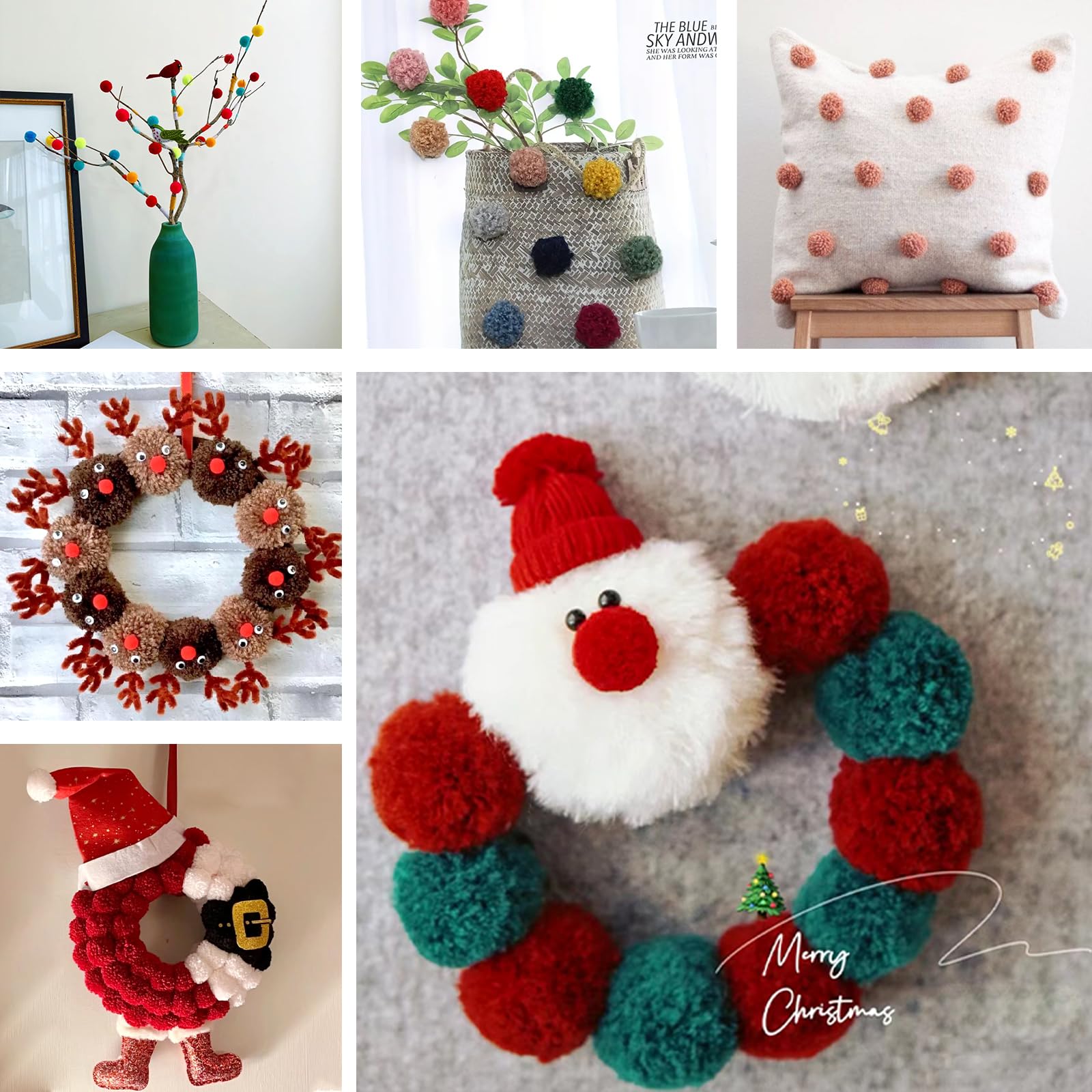 100 Pompons Zum Basteln, Flauschige Plüschbälle,  Produktbild-Vorschau 6