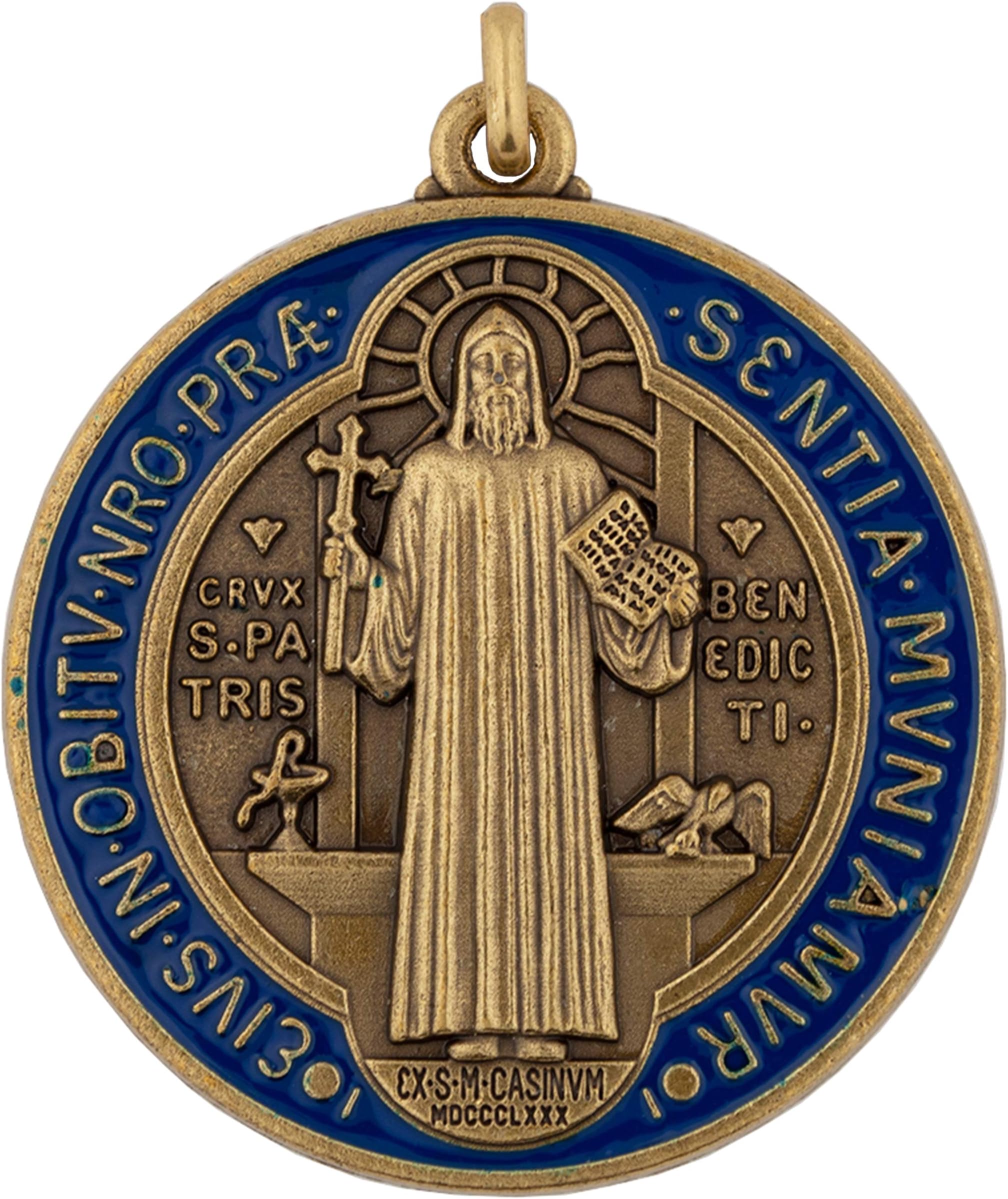 VILLAGE GIFT IMPORTERS Saint Benedict Home Blessing Medal | Includes Prayer Card | Patron Saint of Students and Europe |Great for New Homeowners, College Students, Moving Away | Catholic Devotional