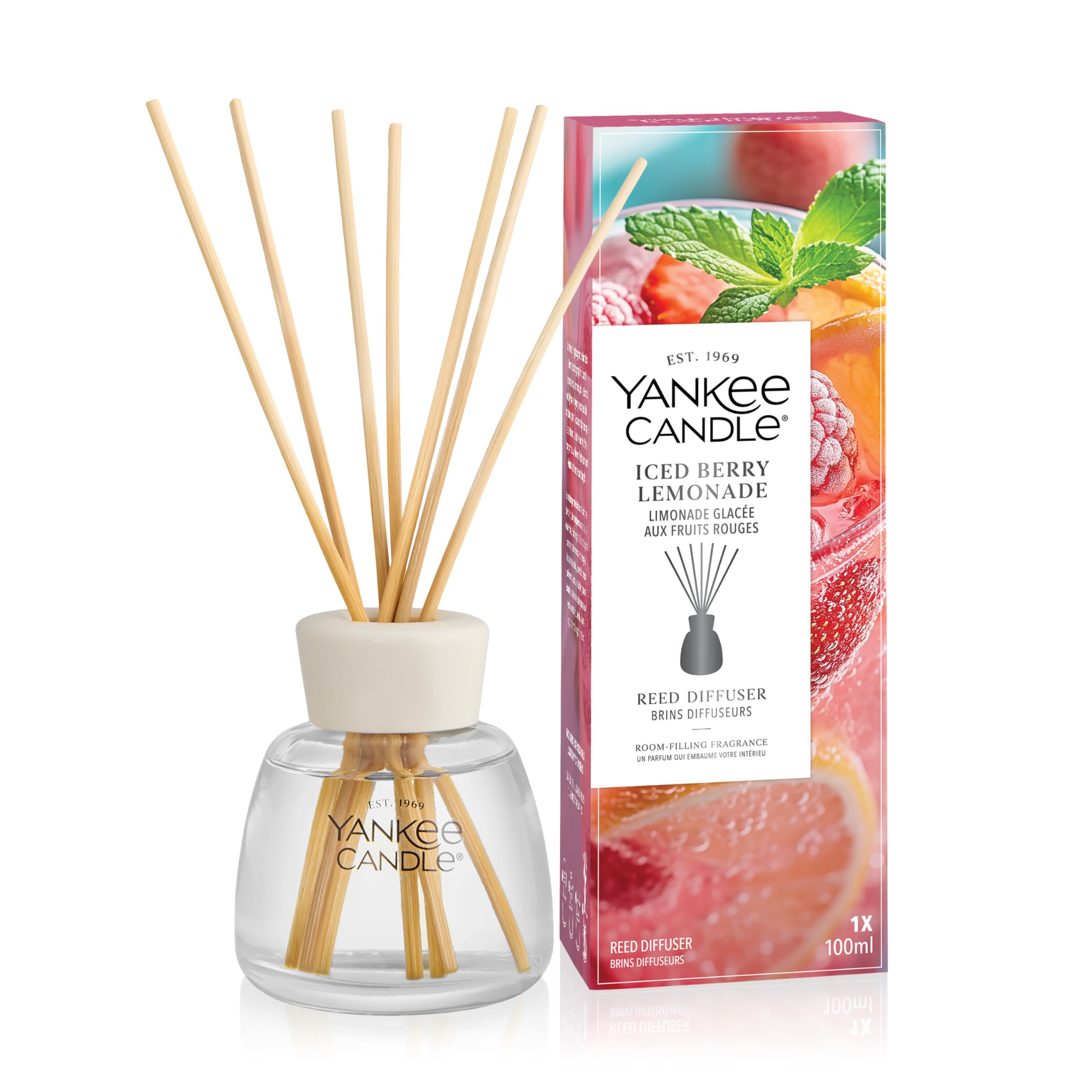 Yankee Candle Reed Diffuser | Iced Berry Lemonade | for Small to Medium Spaces | Up to 10 Weeks of Fragrance