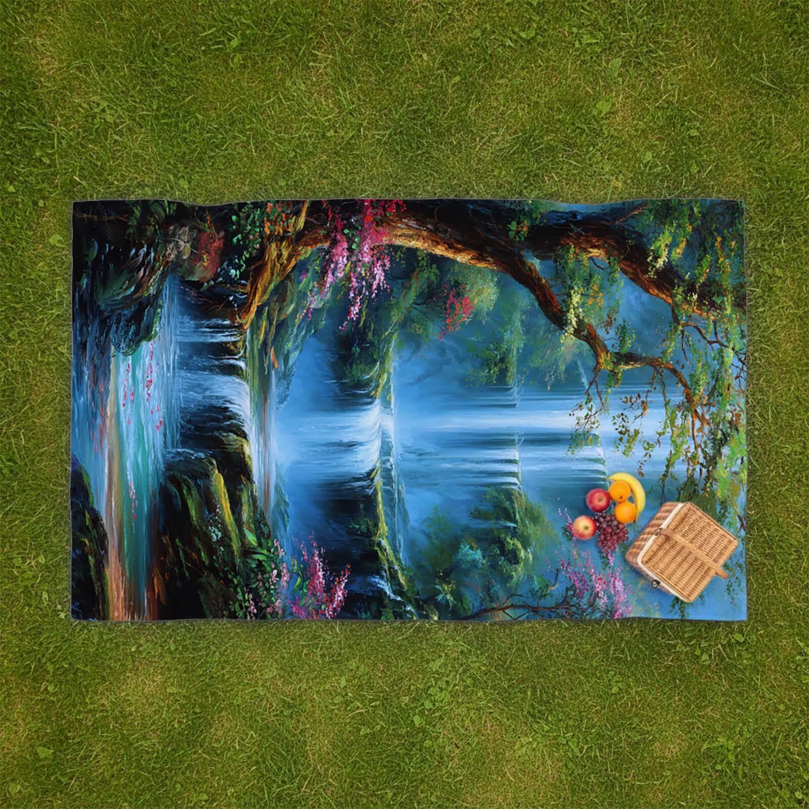Toalla Playa Cascada, Toalla Playa Grande 220x100 cm Suave Cómodo y Absorbente para Vacaciones Imprescindibles para Viajar, Toallas Gimnasio para Yoga Gym Spa Sauna Baños Regalo Mujere áRbol LSTJ-2693