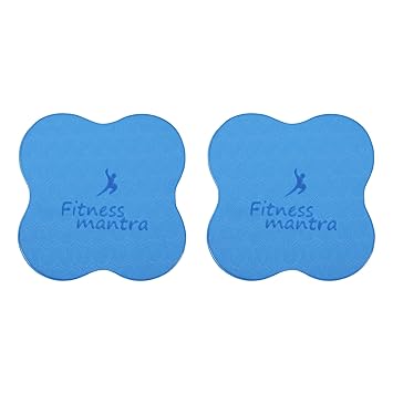 Fitness Mantra® 20mm Anti Slip Yoga Cushion Pad| Super Soft Quality| knee & Elbow Pad| Joint Protection Pad| Size 8 x 8 inches| Pack of 2 Pc.| Color Blue| - image, photos