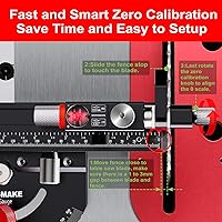 Vista 2 de Calibre de inglete para sierra de mesa con parada de volteo microajustable y valla extensible y parada de ángulo rápido para sierra de mesa, sierra