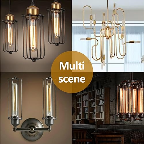 Miniatura 5 de Bombilla incandescente tubular transparente T10, 25 vatios, 2700 K, blanco suave, 280 lúmenes, base media E26, lámpara de escaparate. (4)