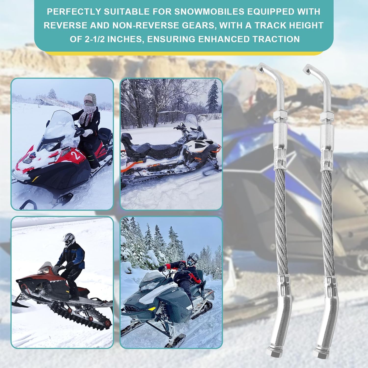 Ameri Ice Scratchers Kit 1201-DF Universal Snowmobile Ice Scratcher Kit Compatible with All Reverse and Non-Reverse Gear Equipped Snowmobiles Scrapers Track Heights 2-1/2"