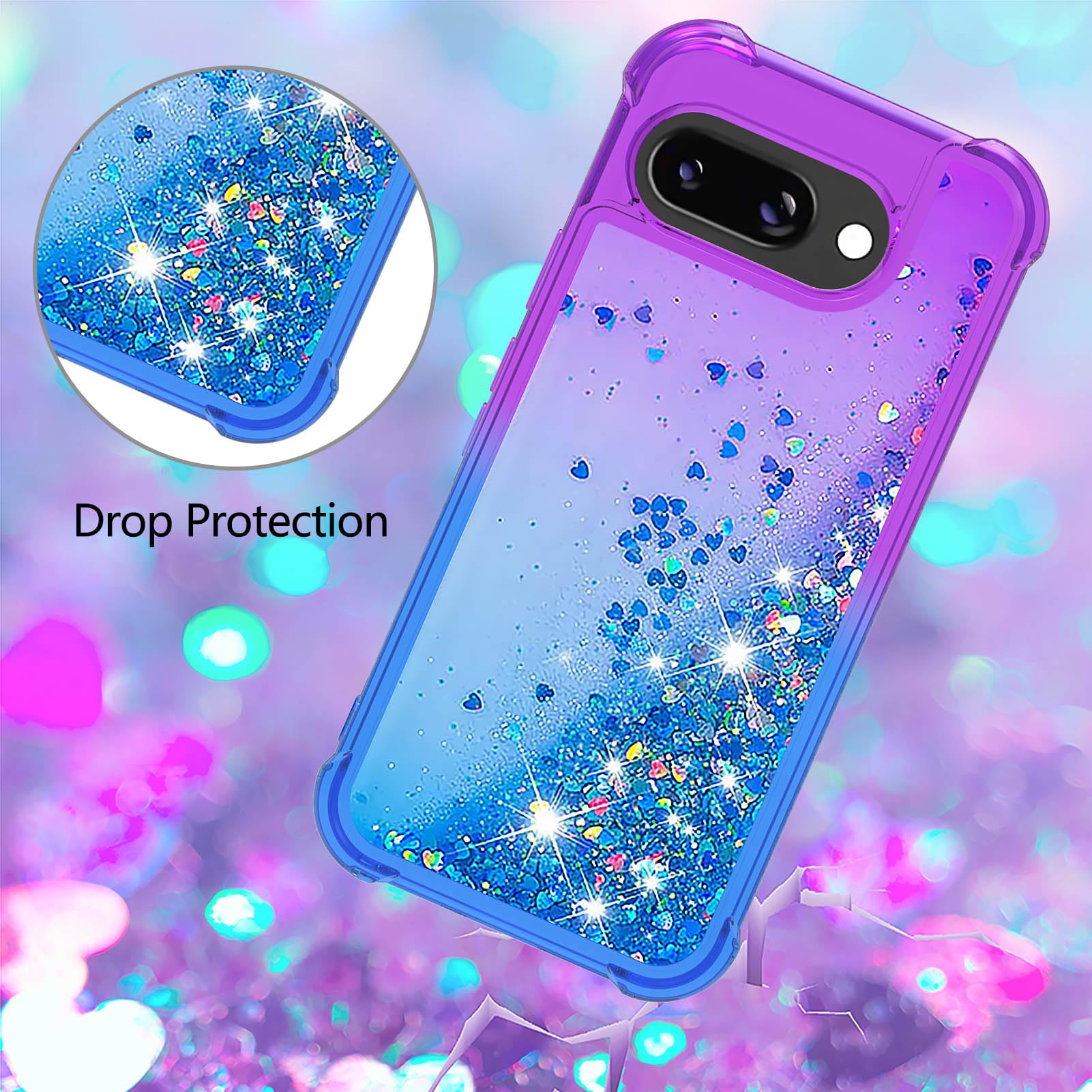 XINYEXIN Glitzer Hülle Für Google Pixel 9 – Transparente Schutzhülle Mit Bling Für Frauen