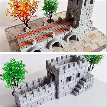Cayway 420 PCS Black Mini Wall Bricks, 1:35 Scale, 420 Pieces, DIY Miniature Bricks for Landscaping, Model Train Village, Diorama Supplies