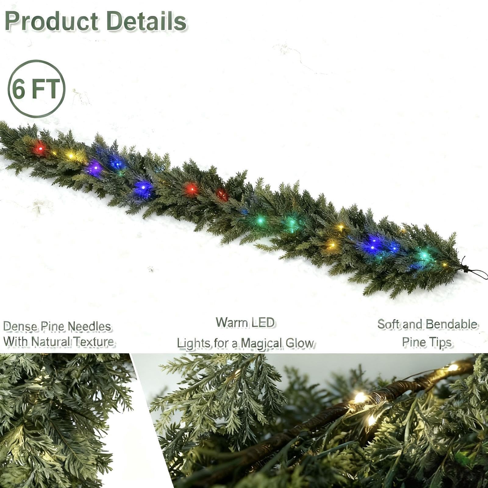 Weihnachtsgirlande Für Den Kamin 268 cm Zedergrün