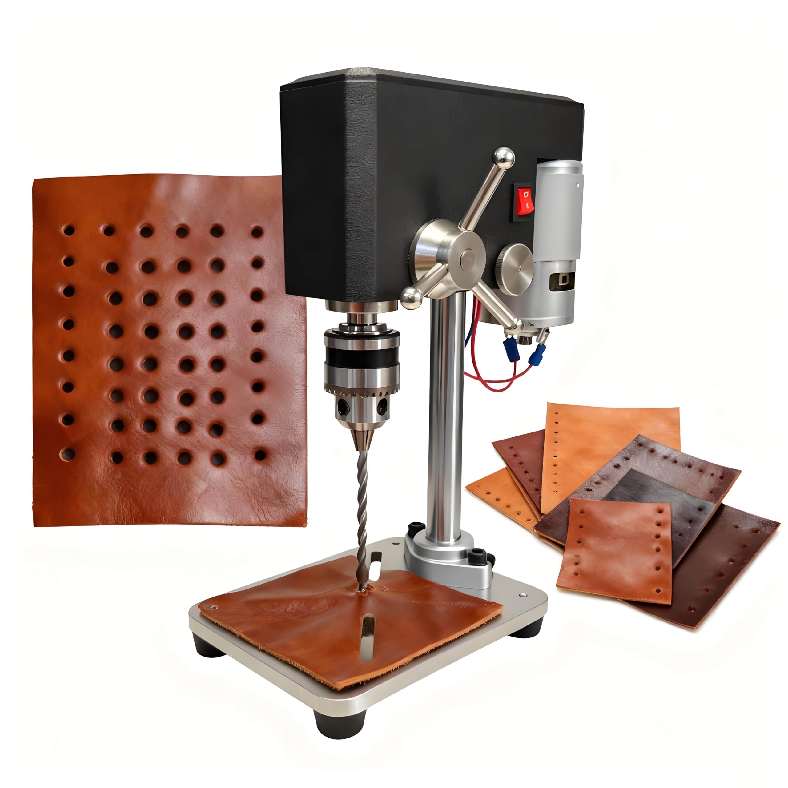 Mini Taladro de Sobremesa para Bricolaje, Rango de Sujeción de 0,6 a 6 mm, Pequeña Herramienta de Perforación Multifuncional, Adecuada para Aplicaciones Domésticas, De Relojería y de Laboratorio