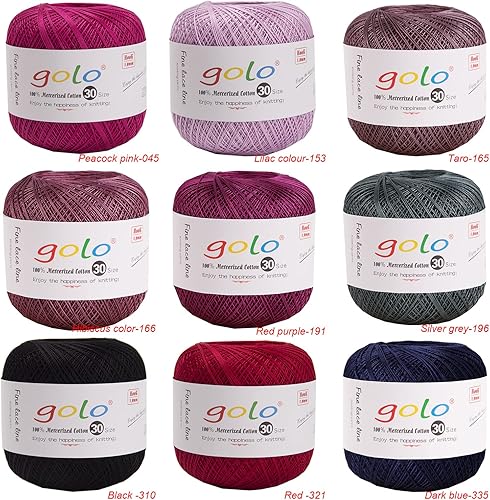 Miniatura 120 de golo Hilo de ganchillo para tejer a mano tamaño 30 hilo de tatuaje Hibiscus color-166 166-Hibiscu,oro 160,202 Azul Mar,203 Aguacate,206 verde,208