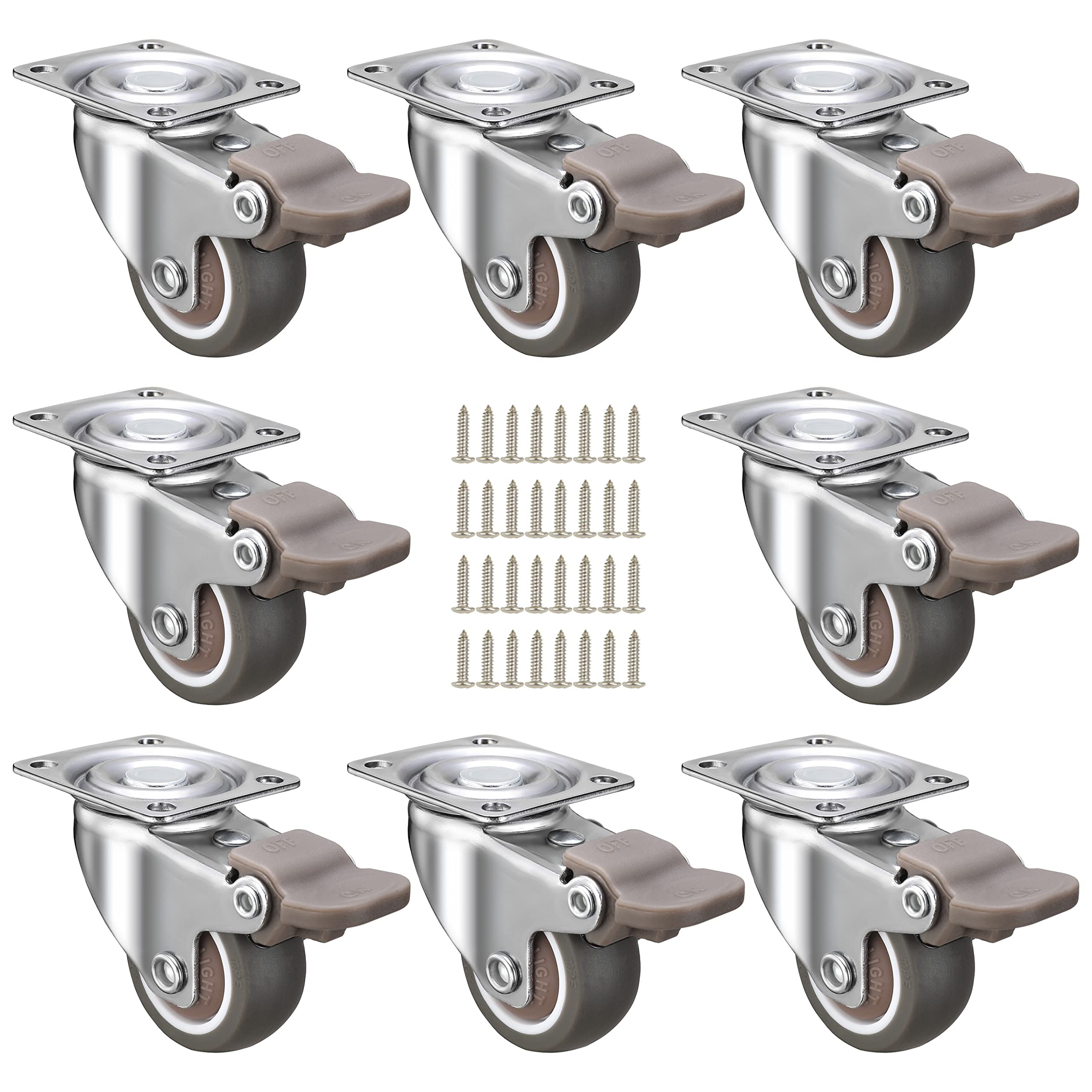Buy 8 Pack 1.5inch Small Caster Wheels,Heavy Duty Swivel Casters with