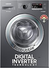 Samsung 7 kg, 5 star, EcoBubble Technology, Hygiene Steam with Inbuilt Heater, Digital Inverter, Fully-Automatic Front Load Washing Machine (WW70R22EK0X/TL, INOX GRAY)