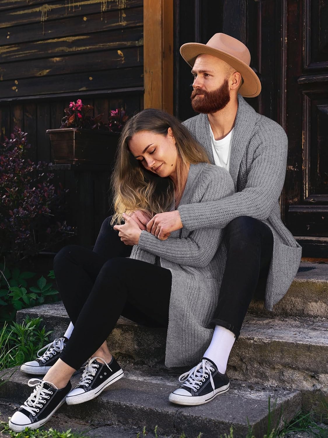 Runcati Mens Shawl Collar Long Cardigan Casual Knit Open Front Sweater Fall Winter Thermal Cardigan Sweater - Image 5