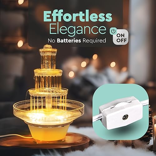Miniatura 5 de Crafts Central Fuente de agua de plástico iluminada para bodas, ideal para centros de mesa, fiestas, decoración de oficina y decoración del hogar