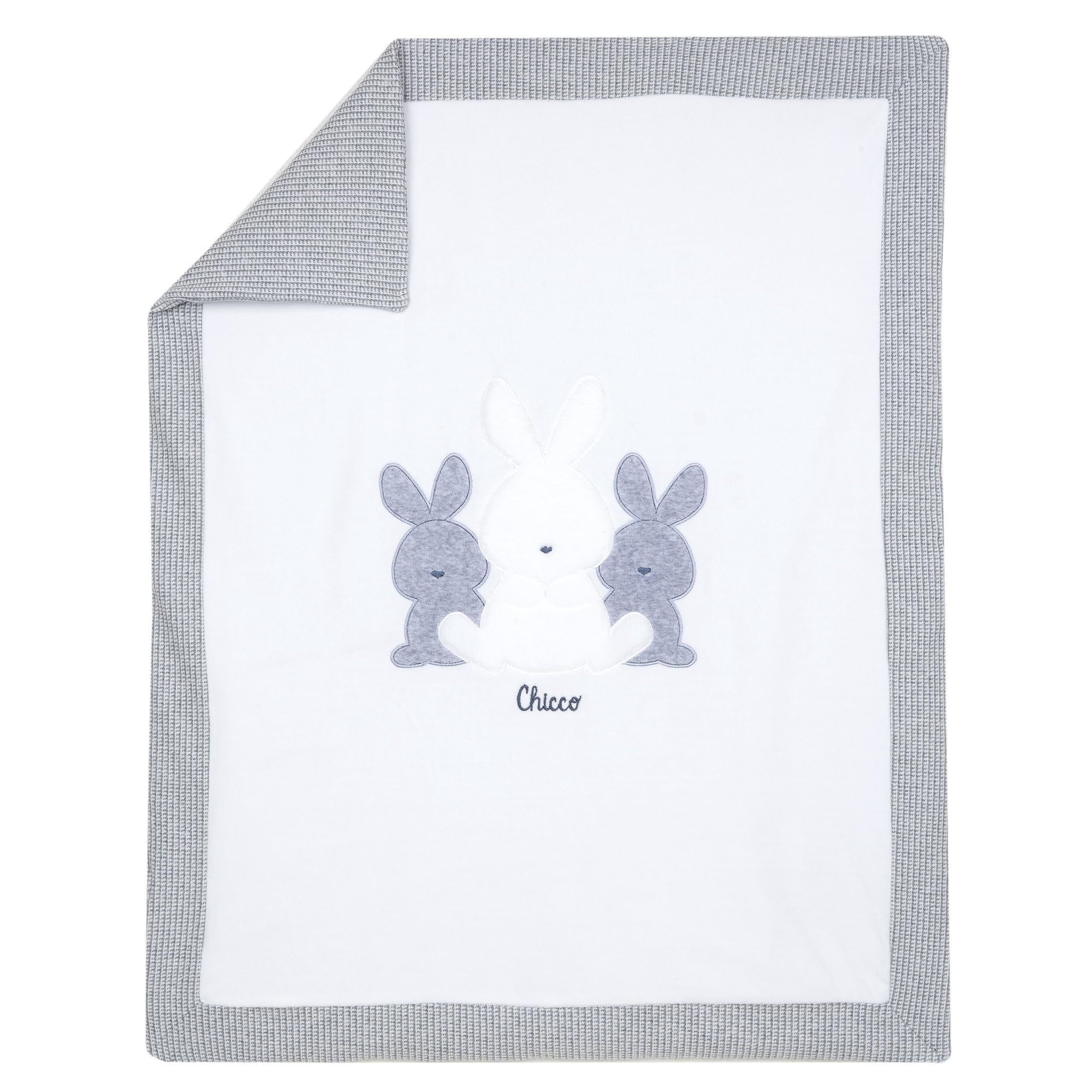 Chicco, coperta neonati (Bianco/Blu Conigli)