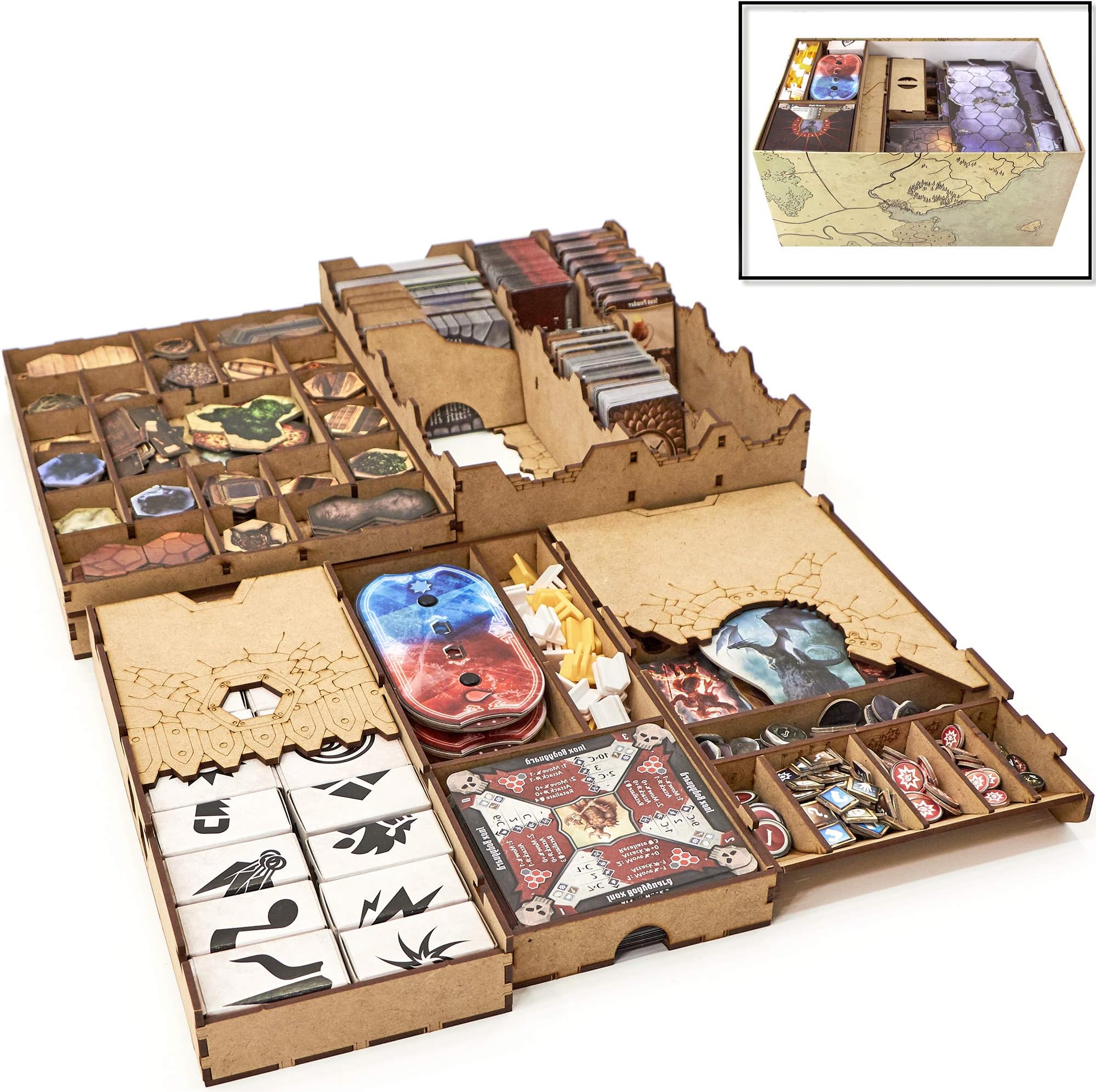 Organizer for Gloomhaven and Forgotten Circles Expansion, Storage Insert for Gloomhaven, Board Game Accessories Upgrade