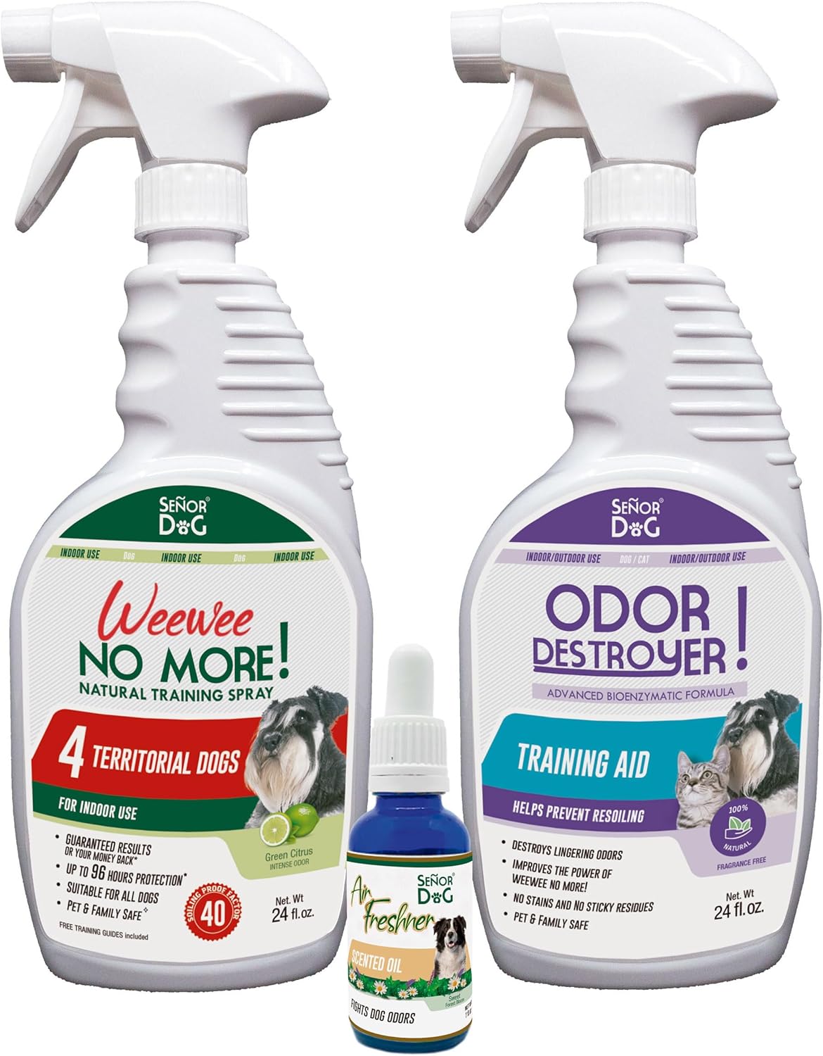 Señor Dog™ WeeWee No More! Territorial Dogs Kit (Level 4). Dog Training Spray for Indoor use. Pet Safe Formula
