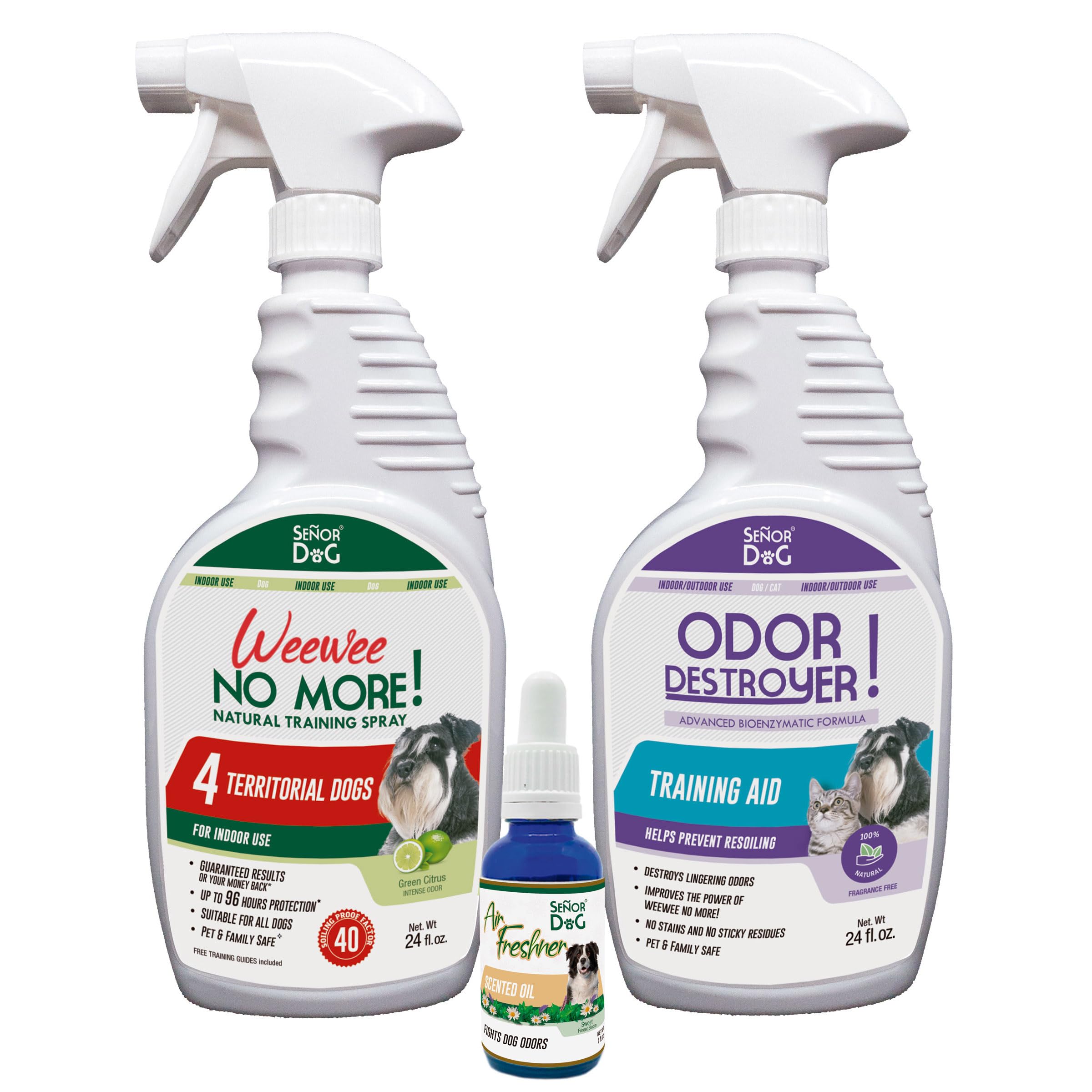 Señor Dog™ WeeWee No More! Territorial Dogs Kit (Level 4). Dog Training Spray for Indoor use. Pet Safe Formula
