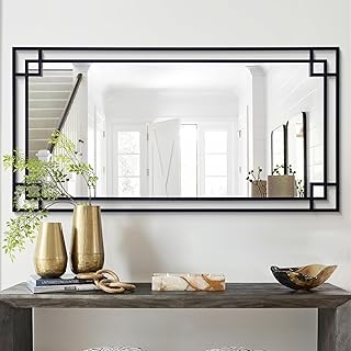 Chende 24''x47'' Large Living Room Mirror for Wall with Metal Frame, Mod...
