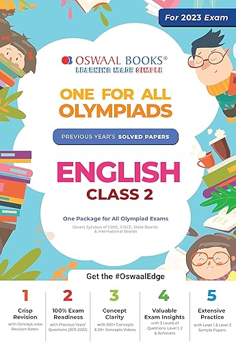 Oswaal One For All Olympiad Previous Years Solved Papers, Class-2 English Book (Useful book for all Olympiads) (For 2023 Exam)