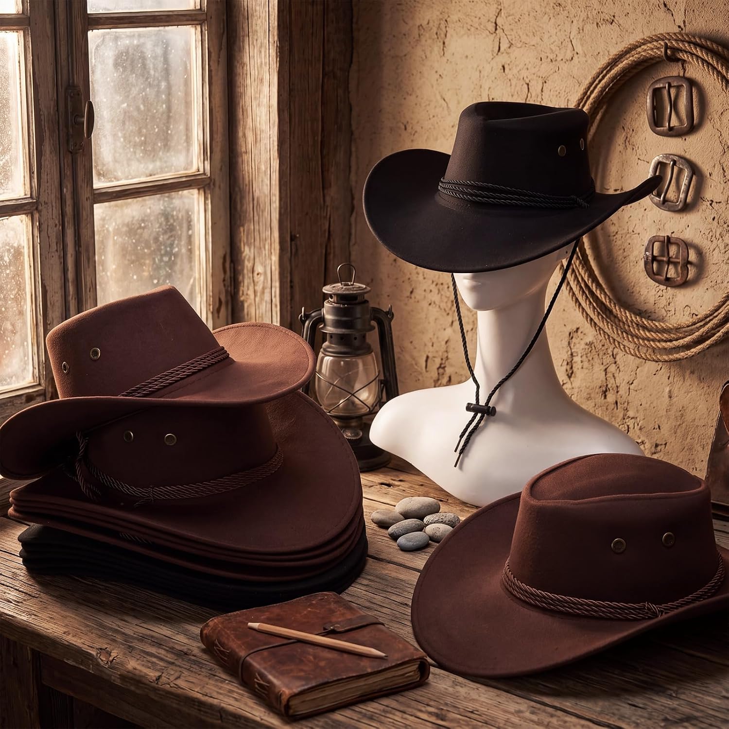 Hercicy Cowboy Hats Bulk Wide Brim Western Hat
