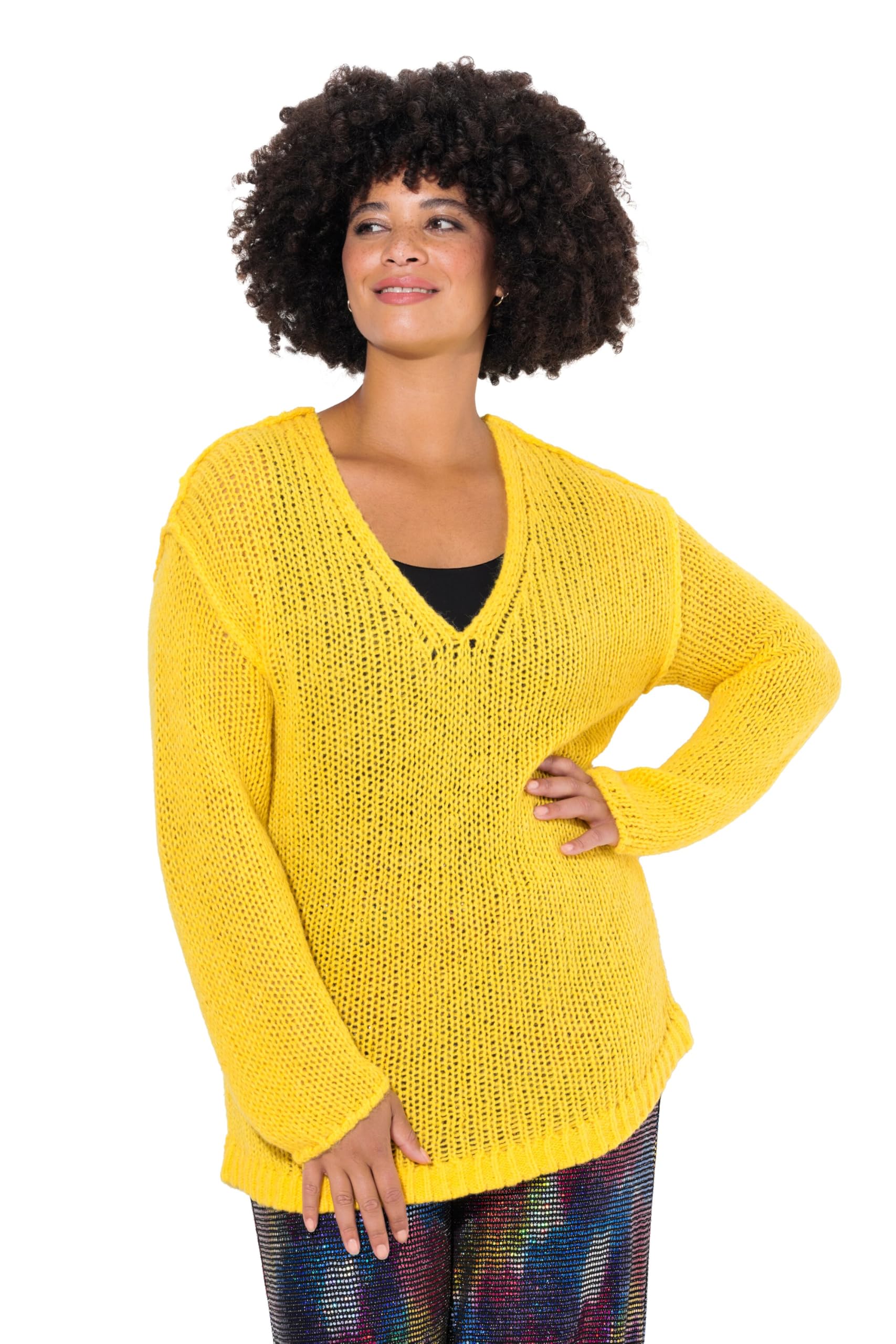 Angel of Style Damen große Größen Übergrößen Plus Size Pullover, Oversized, Ballonärmel, V-Ausschnitt. 830216