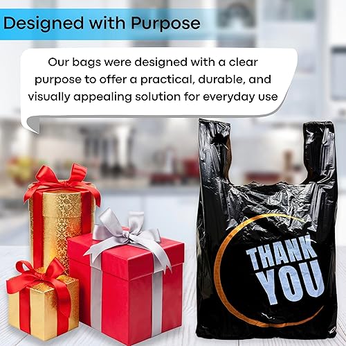 Miniatura 19 de YoYoRain Paquete de 1000 bolsas blancas de agradecimiento para camisetas con asas, bolsas de plástico de 11 x 6 x 21 pulgadas para compras, venta al