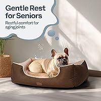 Vista 2 de Cama ortopédica para perros de tamaño mediano con funda extraíble lavable, base impermeable y antideslizante, sofá para gatos, cómoda cama
