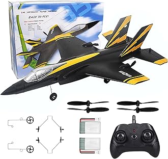 Foam F-35 RC 2CH Remote Control Fighter Jet Plane Airplane Toy for Adults Kids Boys Beginners Easy Ready to Fly (Black)
